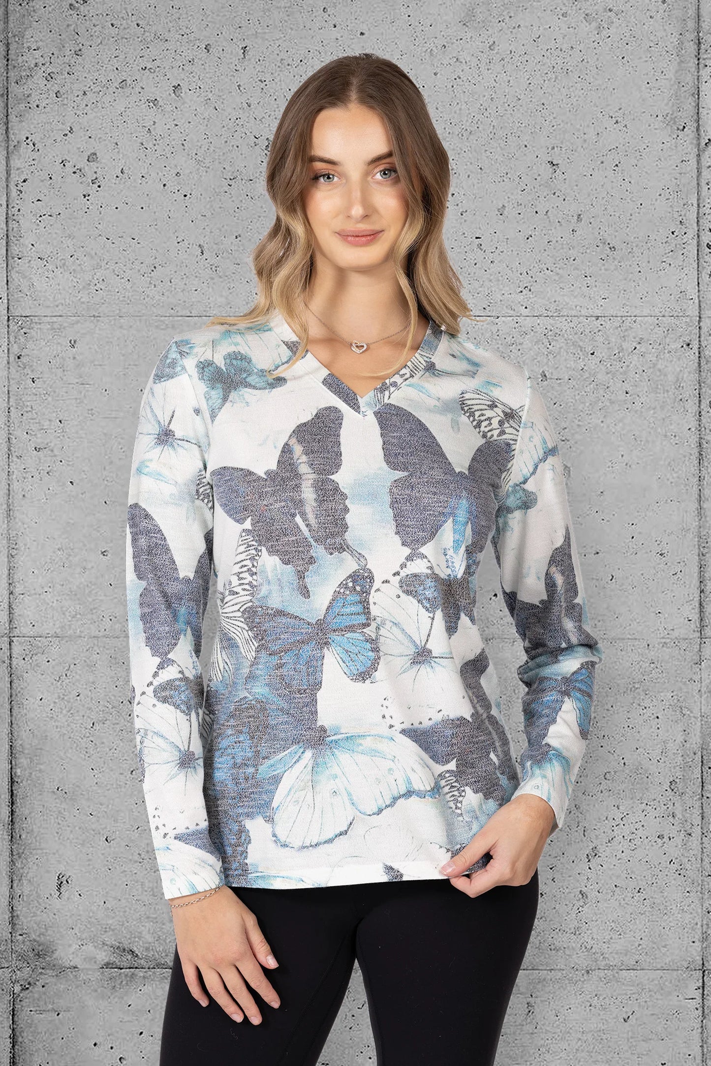 BUTTERFLY PRINT TOP V4863
