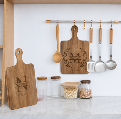 Personalized Monogram Cutting Board | Custom Engraved Hostess Gift