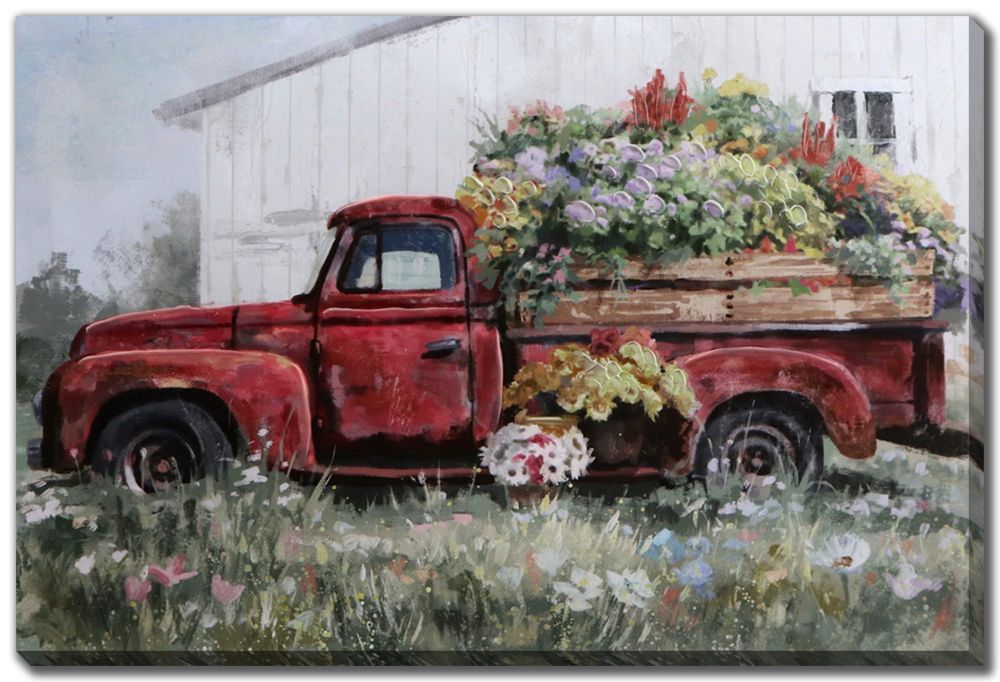 Red Truck w/ Blooms 24x35 WDO2341