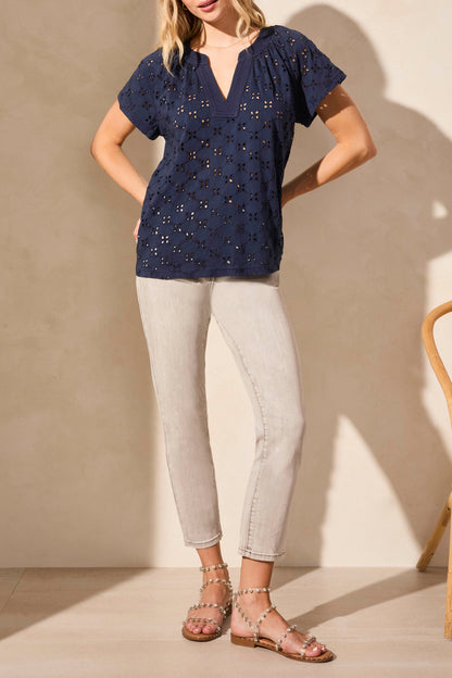 Raglan Knit Top 2184O Navy