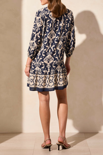3/4 Sleeve Dress 1833O - Jet Blue