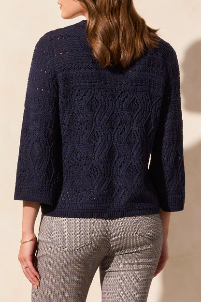 3/4 Bell Sleeve Sweater 2079O - Jet Blue