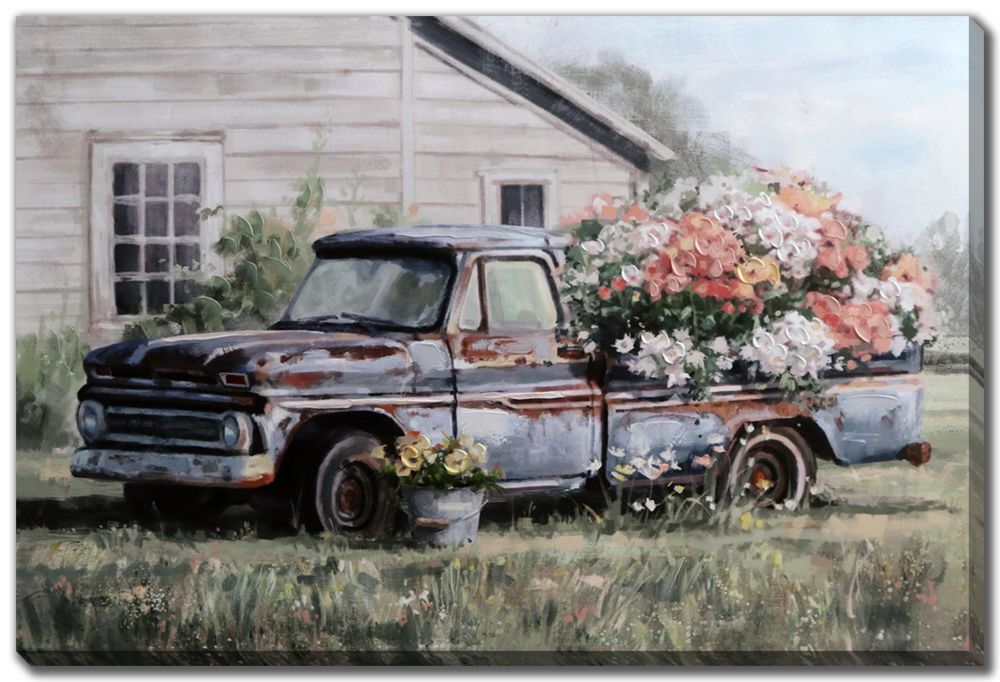 Blue Truck w/ Blooms 24x35 WDO2340