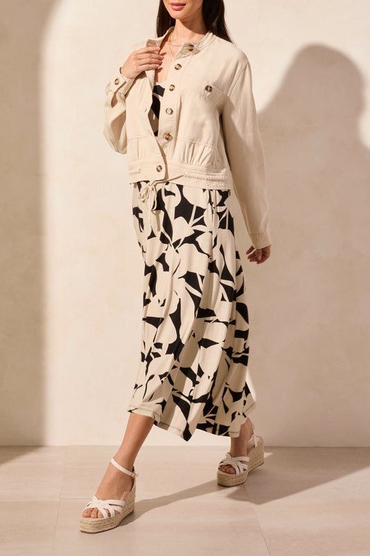 Long Sleeve Button Front Jacket 2186O-French Oak