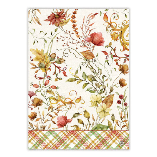 Fall Leaves & Flowers Kitchen Towel