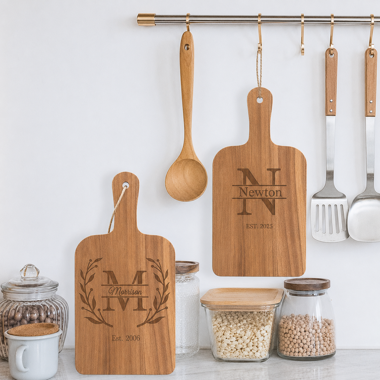 Personalized Monogram Cutting Board | Custom Engraved Hostess Gift