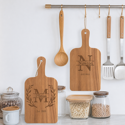 Personalized Monogram Cutting Board | Custom Engraved Hostess Gift