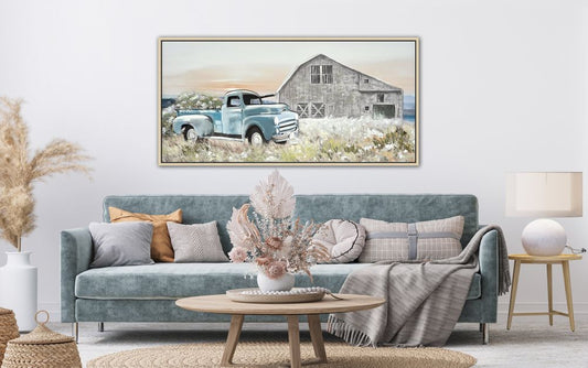 Vintage Blue Truck 28x56 CHY2334