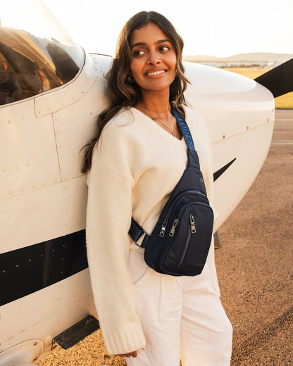 Boyd Nylon Sling Bag - Navy