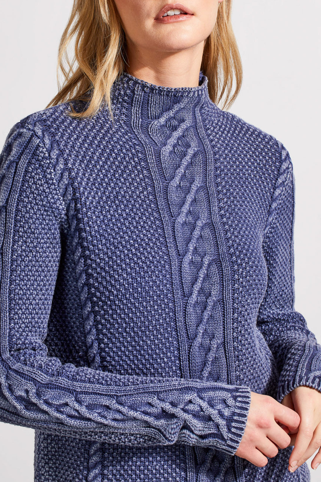 Funnel Neck Sweater 5553O Blue Jay