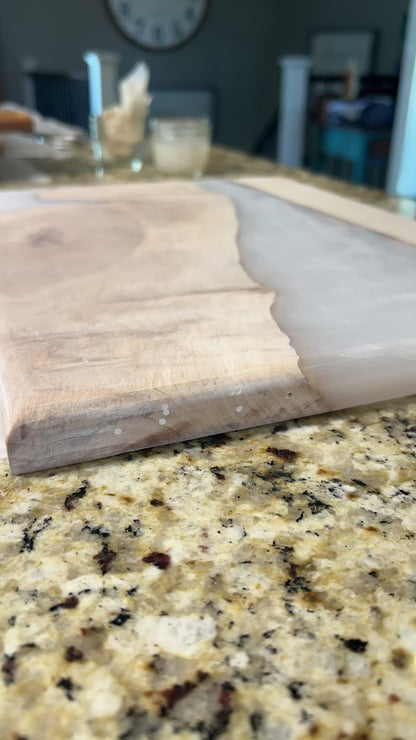 "Knotty Maple White River" Charcuterie Board w/ Epoxy