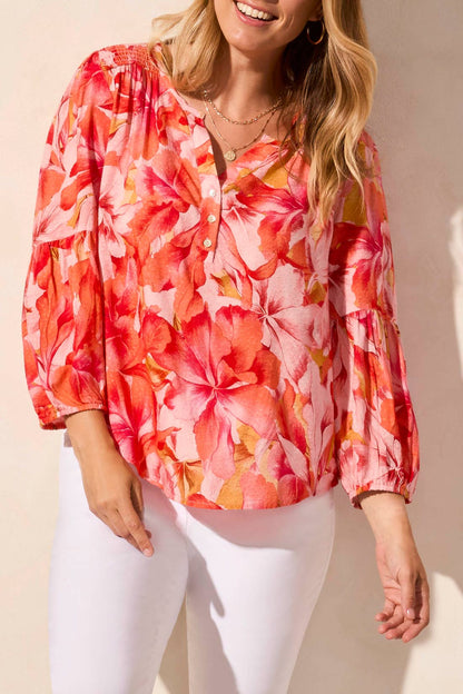 3/4 Sleeve Blouse 2042O-Coralsky
