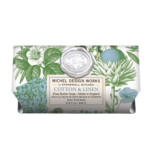 Cotton & Linen Large Bath Soap Bar  8.7 oz