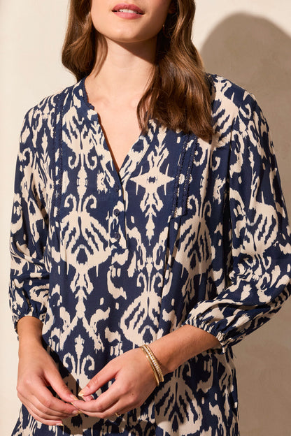 3/4 Sleeve Dress 1833O - Jet Blue