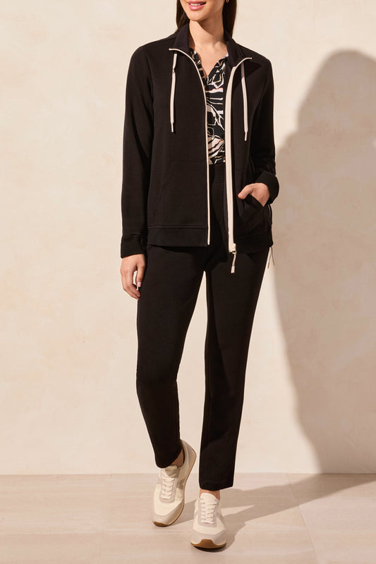 Long Sleeve Mock Neck Cardigan 2064O-Black