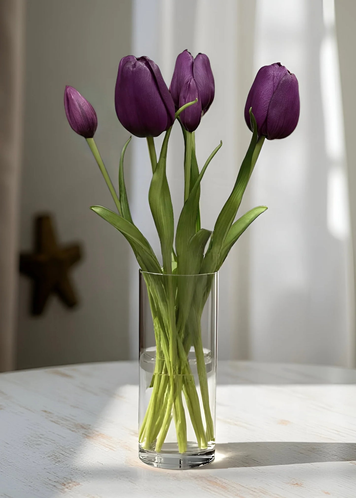 18" Fresh Touch Tulip Bundle- Purple Day Dream