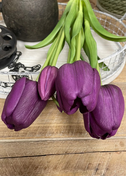 18" Fresh Touch Tulip Bundle- Purple Day Dream
