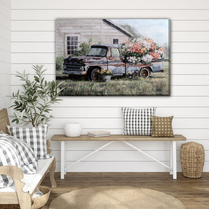 Blue Truck w/ Blooms 24x35 WDO2340