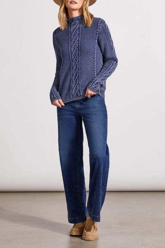 Funnel Neck Sweater 5553O Blue Jay