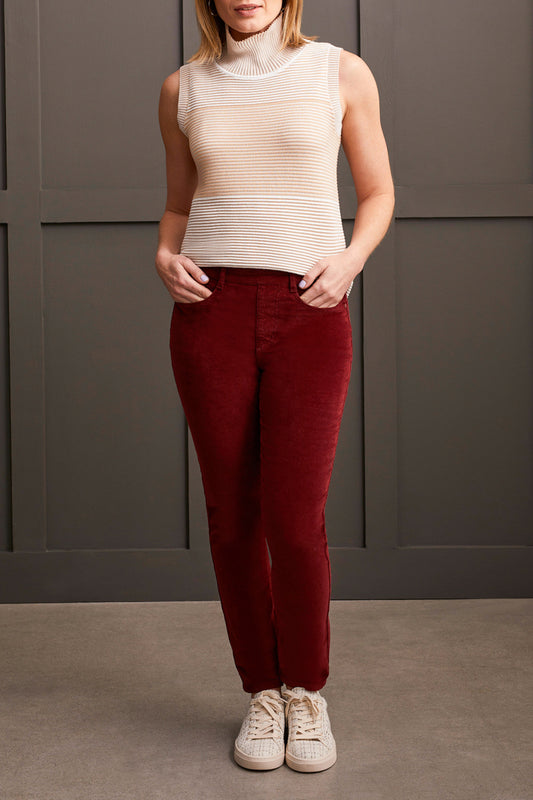 Audrey Pull-on Slim Akl Pant-Portwine-5580O