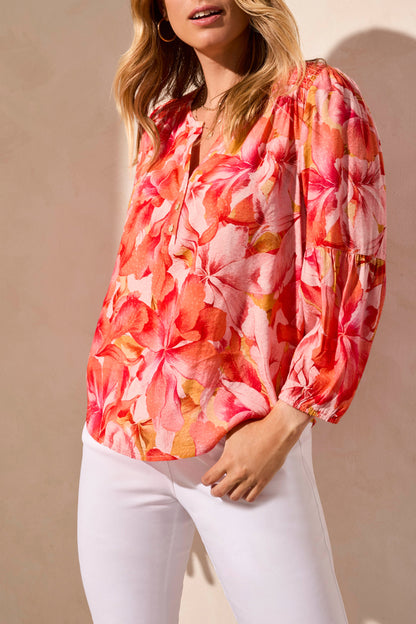 3/4 Sleeve Blouse 2042O-Coralsky