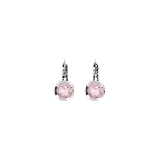 Euroback Earring Sm Rnd E2713 Rose Water Opal