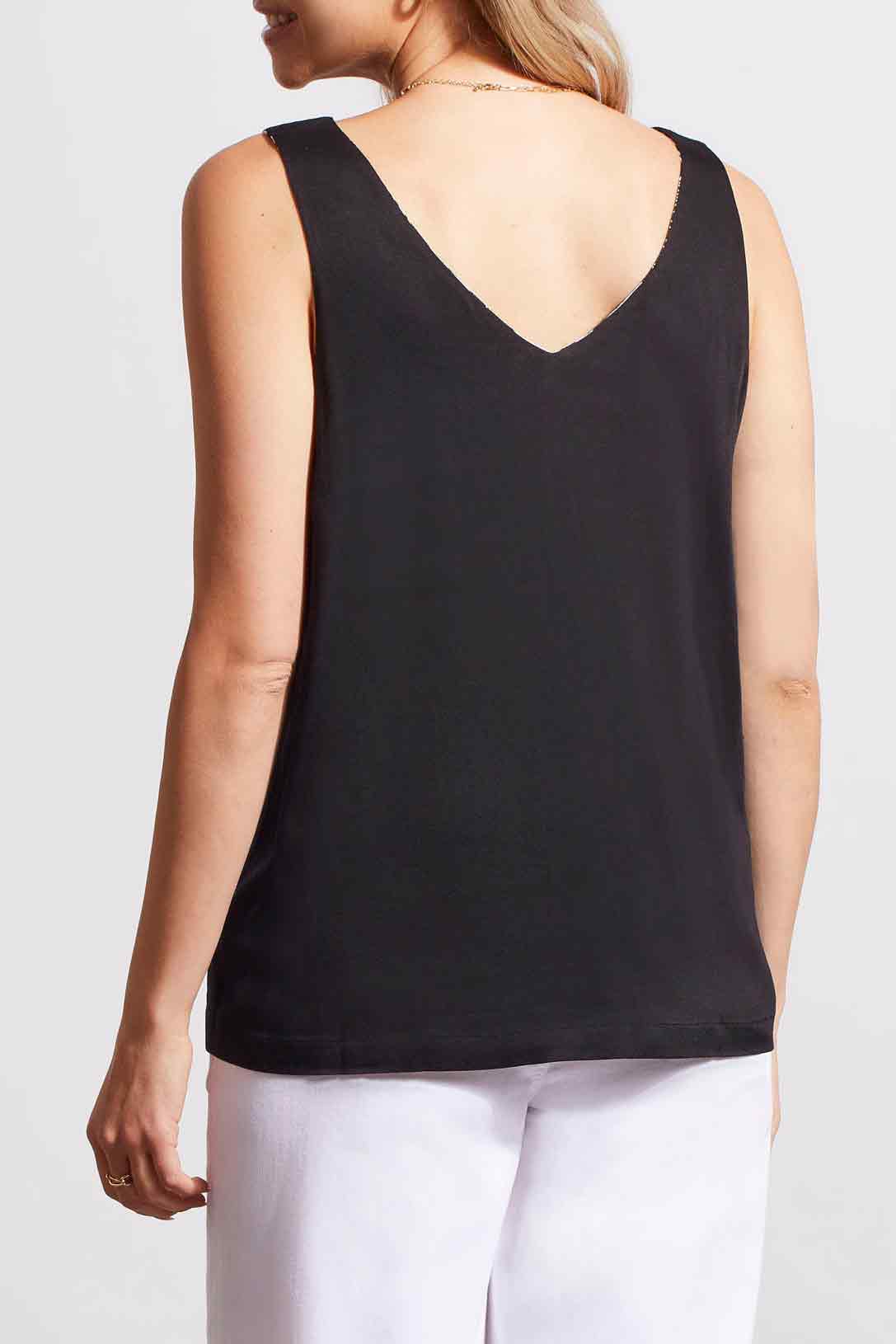 REVERSIBLE V-NECK CAMI-BLACK/WHITE 7265O-1434