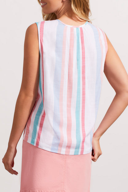 Striped Sleeveless Blouse 6928o