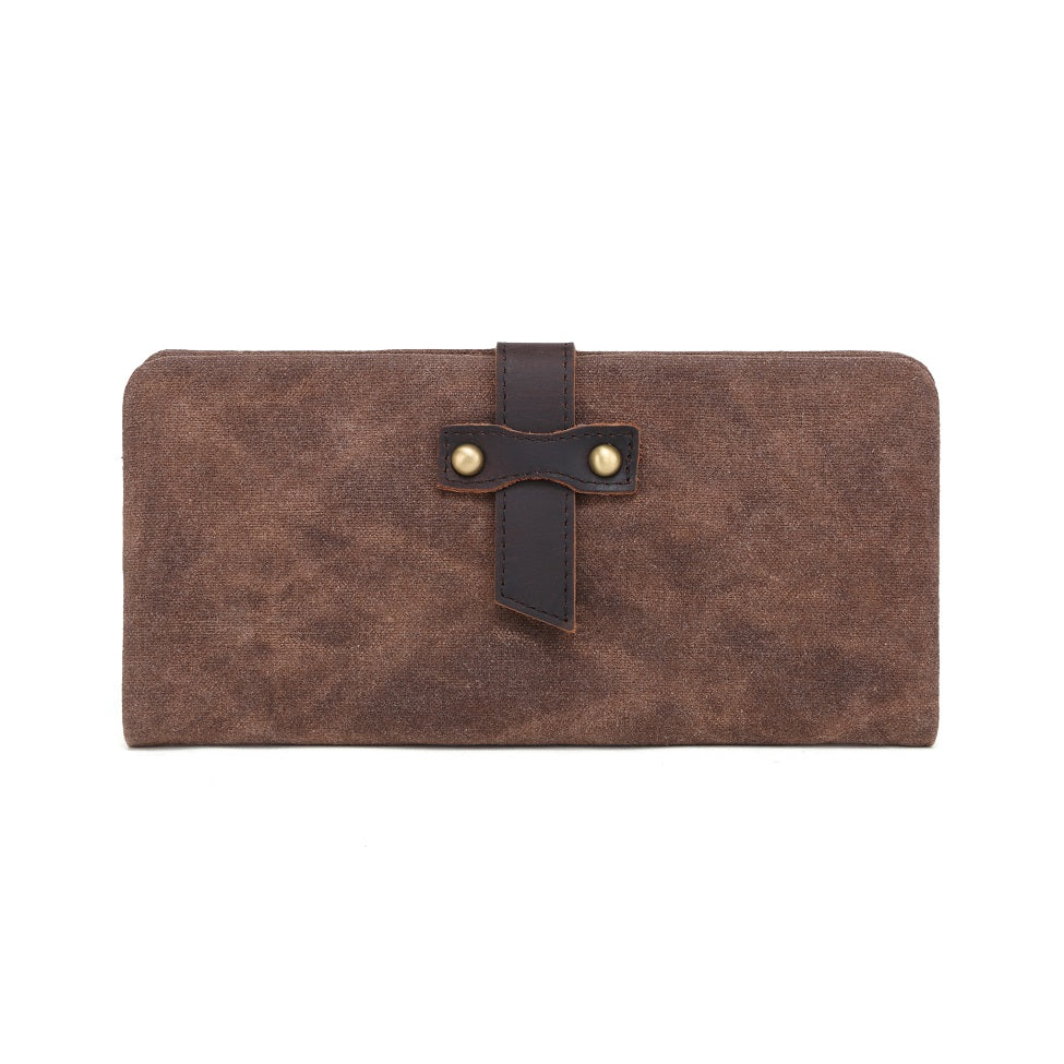 Waxed Canvas Long Wallet W3003 Brown