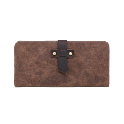Waxed Canvas Long Wallet W3003 Brown