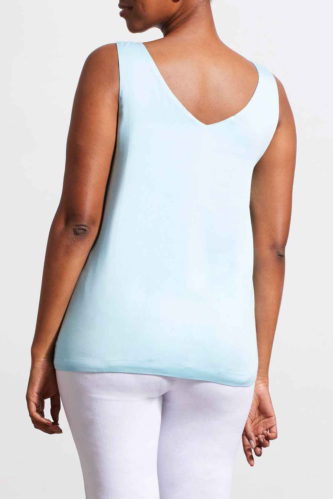 REVERSIBLE V-NECK CAMI-BLUE SEA 7265O-1434