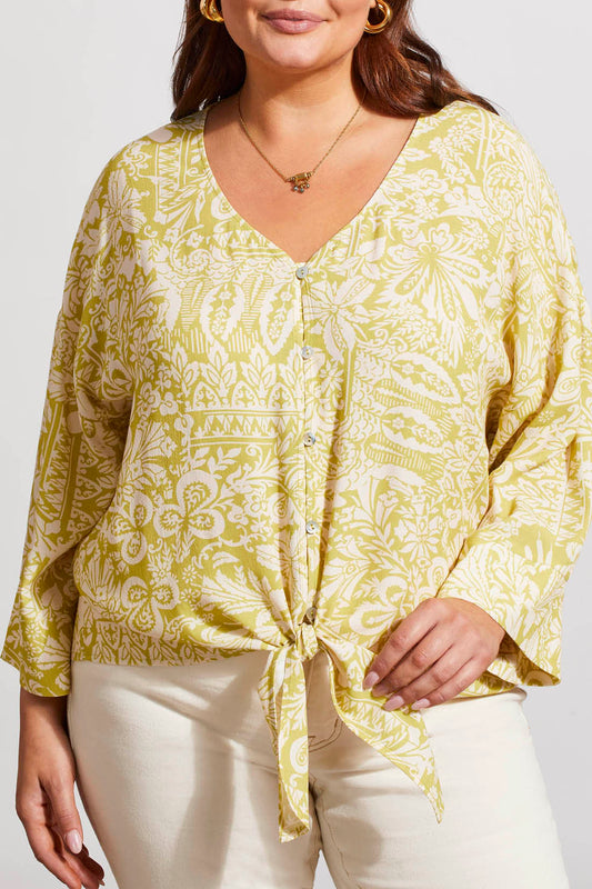 SI BUTTON FRONT WIDE SLV BLOUSE-PEAR 7266V-4375