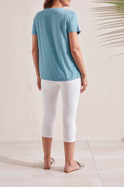 S/S V NECK TOP-BLUEHAZE 1730O-5243