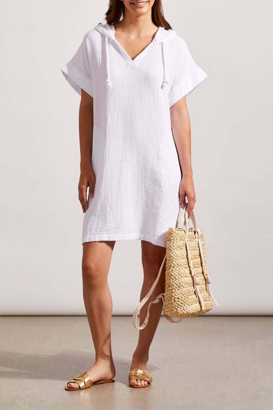Beach Dress w/ Hood & Pkts - 7481O -White