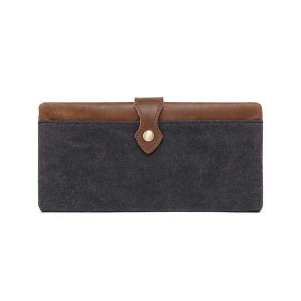 Waxed Canvas Long Wallet W3009 Black