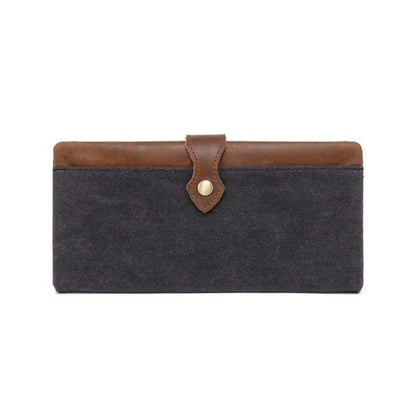 Waxed Canvas Long Wallet W3009 Black