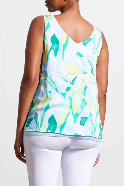 REVERSIBLE V-NECK CAMI-BLUE SEA 7265O-1434